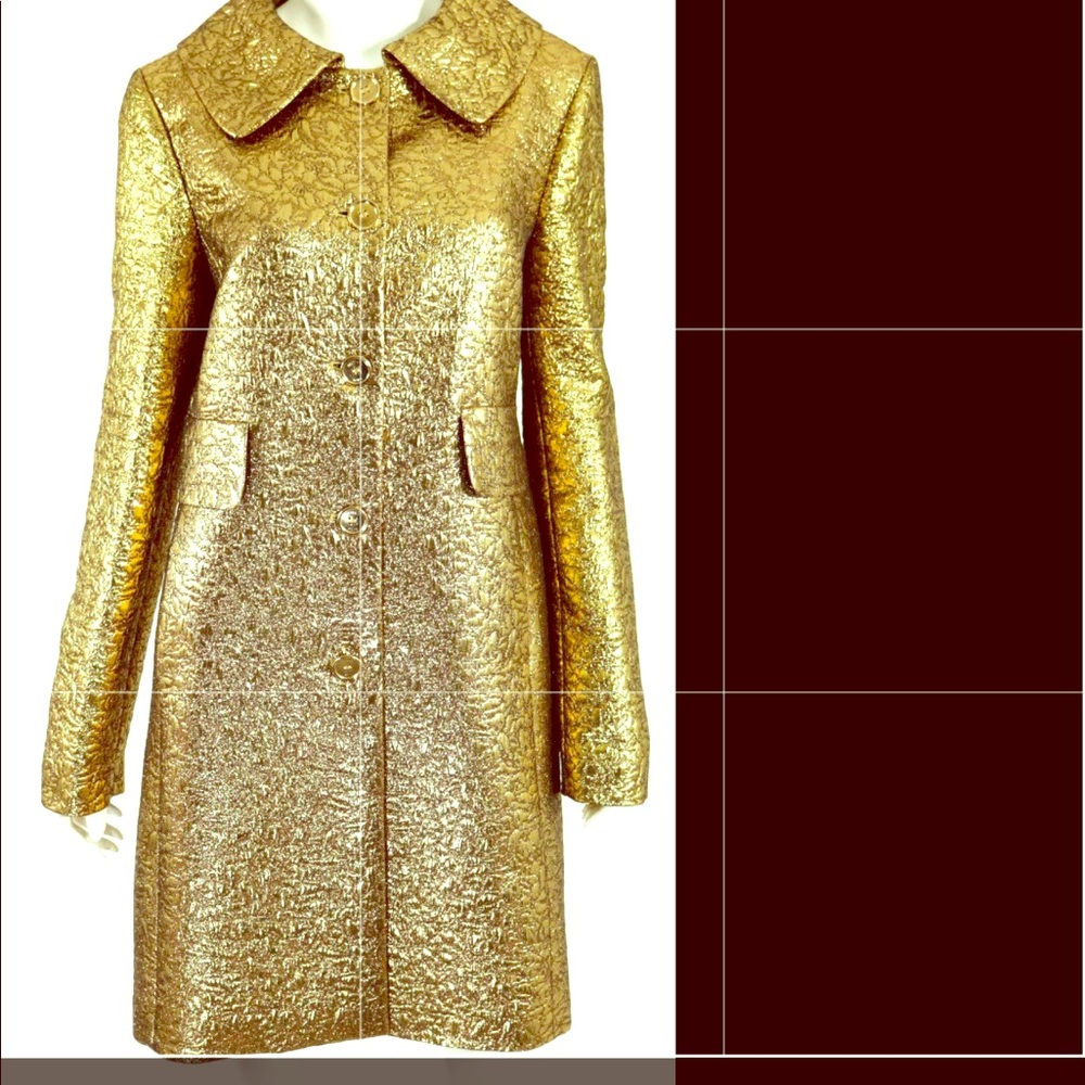 Michael Kore Metallic Gold Pebbled Trench Size10